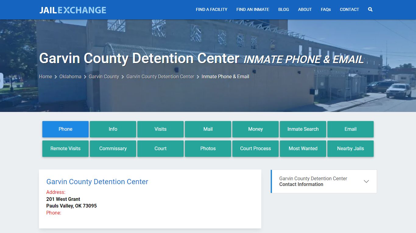 Inmate Phone - Garvin County Detention Center, OK - Jail Exchange